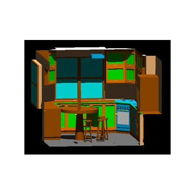 Cocina Compacta en 3D