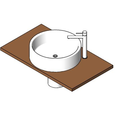 Lavabo sobre mesa colgada
