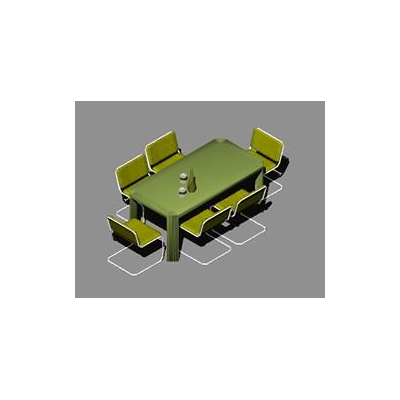 Dining table with chairs 3d