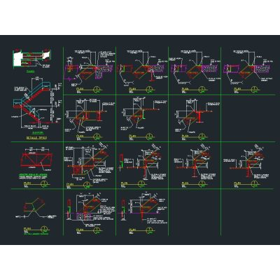 Plano de escalera  exterior para edificio