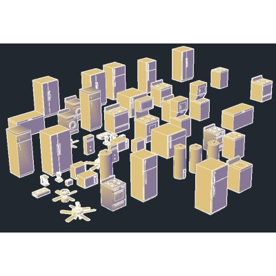 Coleccion de Electrodomesticos en 3D