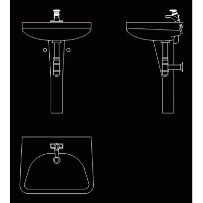 Bloque lavabo sanitario
