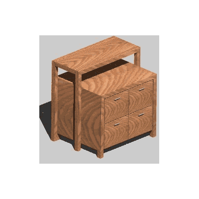Comoda de Madera en 3D