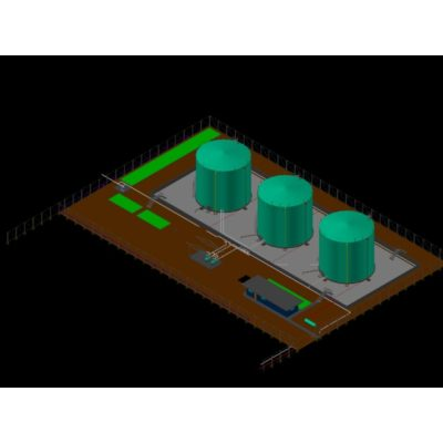 Planta industrial - patio de tanques 3d