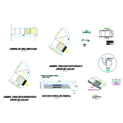 Plano de detalle de veredas y rampas