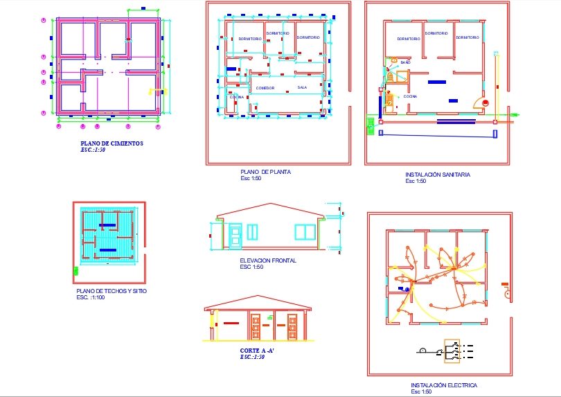 Electrical Installation of Family Home in DWG | CAD library