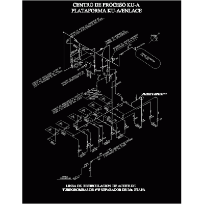 Tuberia de gaseoducto en plataforma petrolera - isometric