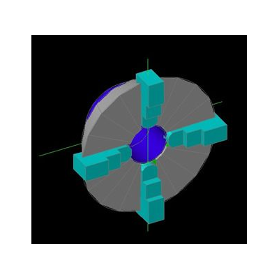 Plato para torno fresa 4 garras - 3d