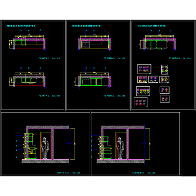 Detalles constructivos mueble kitchenette