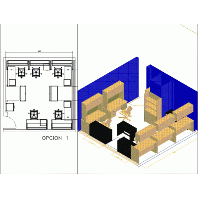 Oficina amueblada 3d