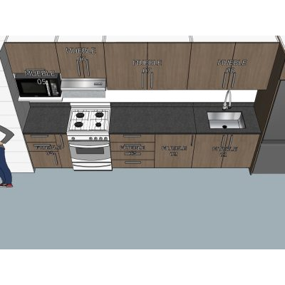 Diseno de cocina moderna en sketchup
