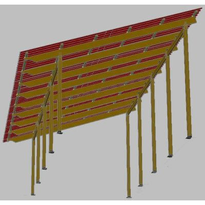 Cubierta de madera 3d