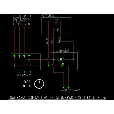 Diagrama entre fotocelda contactor