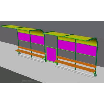 Paradero de autobus en 3d