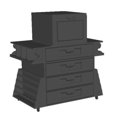 Mueble madera abedul gavetero y cofre