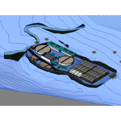 Plano de planta de tratamiento de aguas residuales