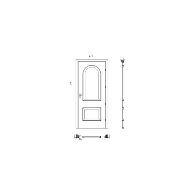Alzados y secciones de puerta interior de 0,83x2,03 m