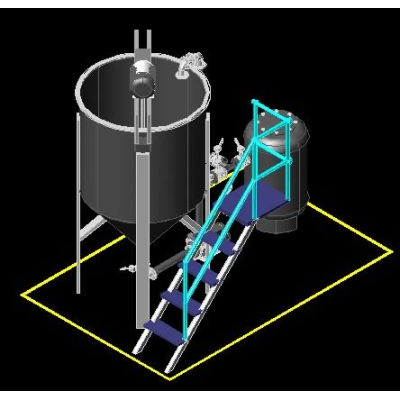 Tanque de processo com filtro 3d