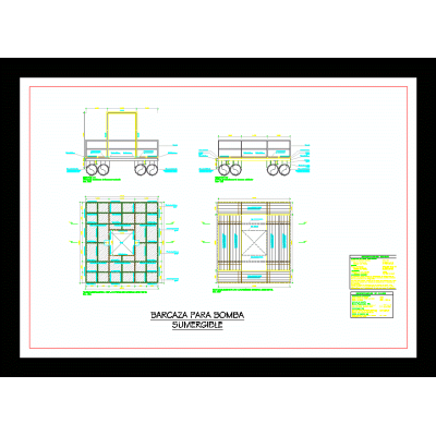 Barcaza bomba sumergible - autocad