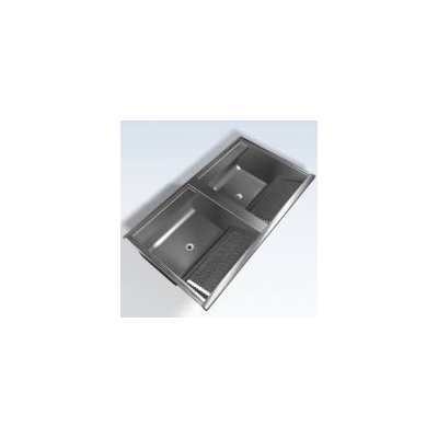 Pileta de lavar de acero inoxidable de 2 bachas