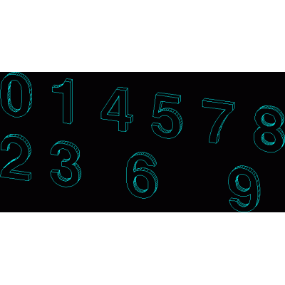 Numeros en 3d
