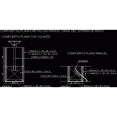 Compuertas metalicas riego