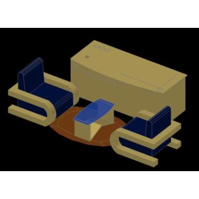 Conjunto de Oficina Moderno 3D