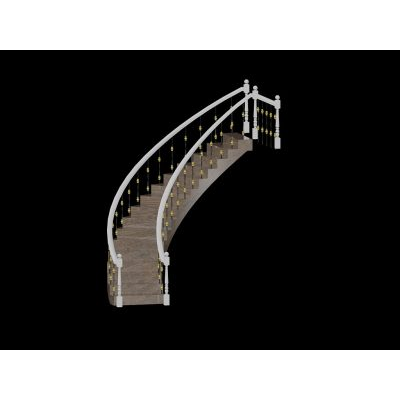 3d escaleras espirales  3d con pasamanos y ballusters