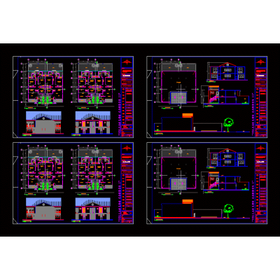 Diseno de Vivienda Tetra Familiar en DWG