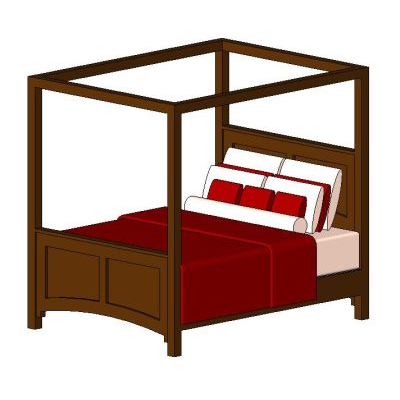 Cama Doble con Dosel Elegante