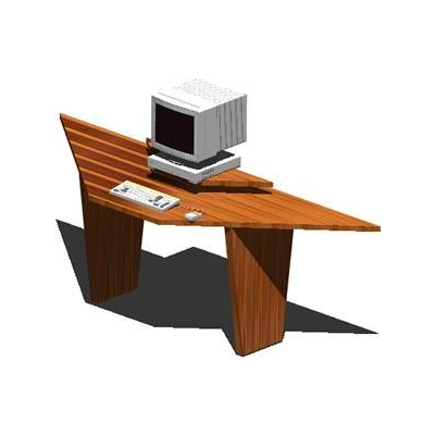 Meson de computador 3d con materiales aplicados