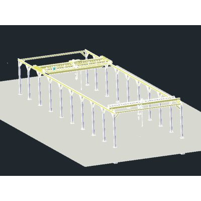 Puente grua de 5 y 20 toneladas en columnas metalicas y perfiles ipn