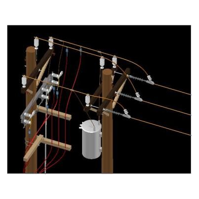 Assembly of sectioning and underground derivation - aerial - 3d
