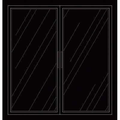 Puerta doble de vidrio 2m