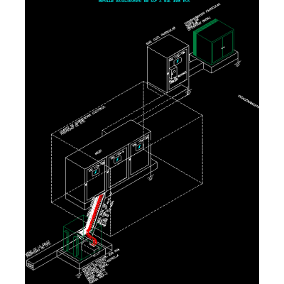 Isometric compact substation with 2 transformers
