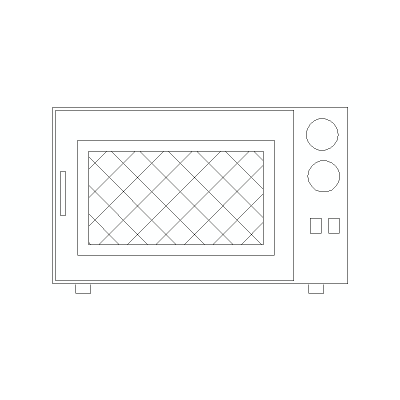 Horno Microondas Visto En Alzado Frontal