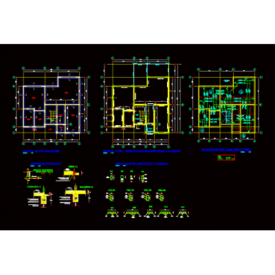 Plantas estructurales - vivienda dos niveles