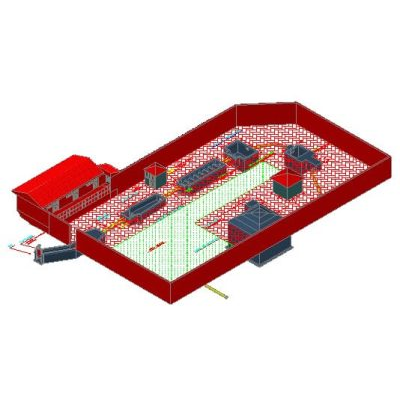 Planta de sistema de agua potable 3d