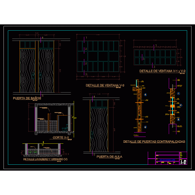 Planos de Puertas y Ventanas de Madera