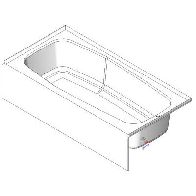 Banera Rectangular con Drenaje Derecho