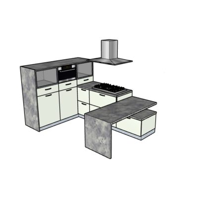 Modelo de mueble de cocina de melamine blanca