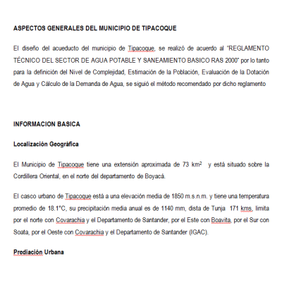 Proyecto de Acueducto en Tipacoque