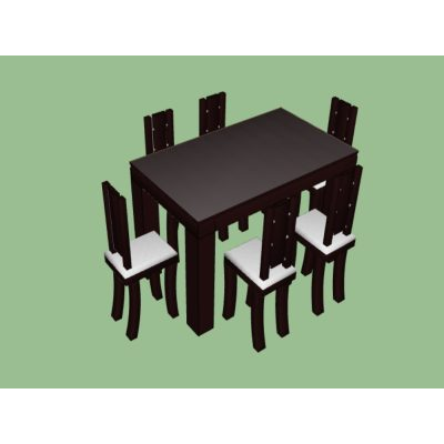 Dining room with 6 minimalist style chairs