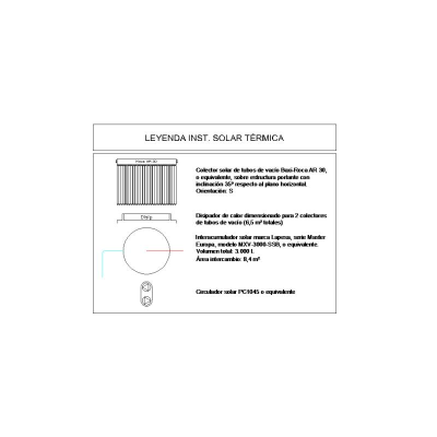 Leyenda De Instalacion Solar Para Agua Caliente