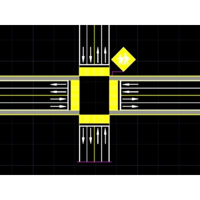Senalamientos en carretera en autocad