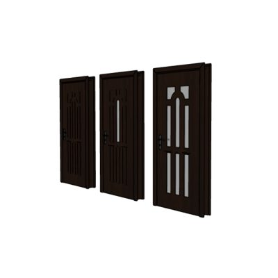 Puerta 3d en madera lista para renderizar