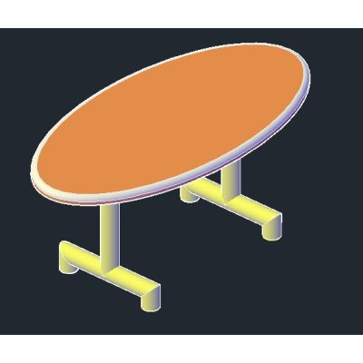 Modern 3D Oval Table