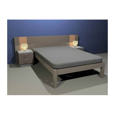 Cama 3d 136 x 200cm con cabecera y mesas de noche