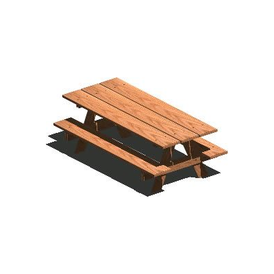 Mesa banco para jardin 3d con materiales aplicados