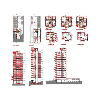 Edificio multifamiliar de 13 niveles.